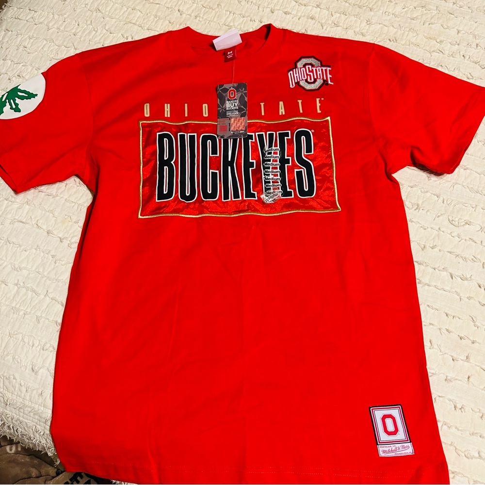 Mitchell & Ness Red Ohio State Buckeyes Tee
